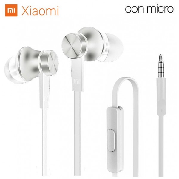 Auriculares Xiaomi Mi In-Ear Headphones Basic – Alámbricos – 3.5mm – 1.25 M  – Micrófono – Plata – Telalca Store Ecuador