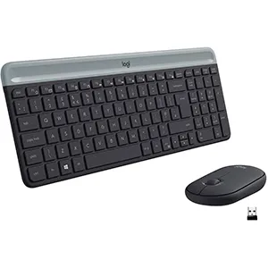 Teclado + Mouse Combo Logitech MK470 Slim Wireless USB - Grafito