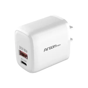 Cargador de Pared Argom 20W - USB y USB-C - Blanco - ARG-AC-0115WT