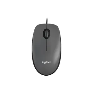 Mouse óptico USB Logitech M100 con diseño ambidiestro - Negro - 910001601